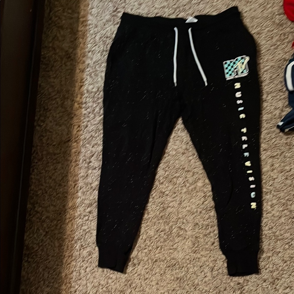 Black Kids Bottoms with White Accents
